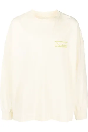 MARTINE ROSE Langarmshirt mit Logo-Stickerei