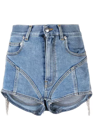 MUGLER Jeans-Shorts mit Kristallen