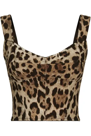 Dolce & Gabbana KIM DOLCE&GABBANA Korsett-Top mit Leoparden-Print