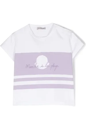 Moncler Gestreiftes T-Shirt mit Logo