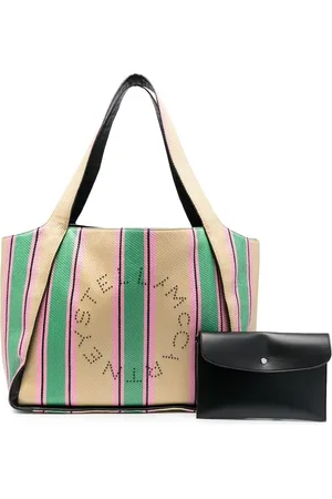 Stella McCartney Shopper mit Logo-Streifen