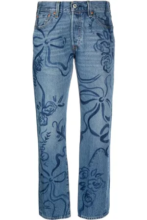 Collina Strada Gerade Jeans mit Blumen-Print