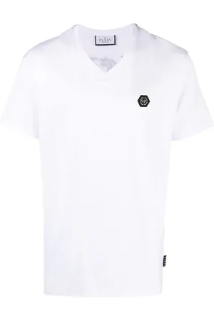 Philipp Plein Gothic Plein T-Shirt mit V-Ausschnitt