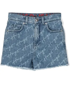 HUGO BOSS Jeans-Shorts mit Logo-Print
