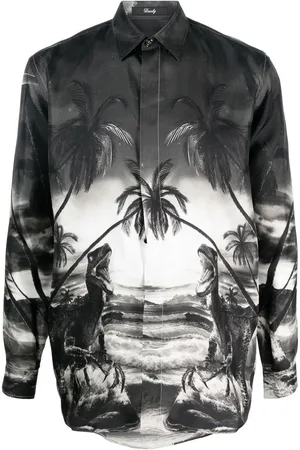 Philipp Plein Seidenhemd mit Dino-Print
