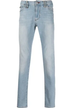 Philipp Plein Schmale Jeans mit Logo-Schild