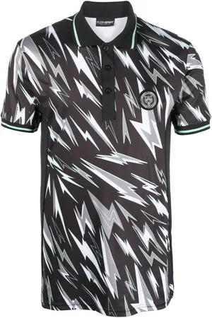 Philipp Plein Poloshirt mit Blitz-Print