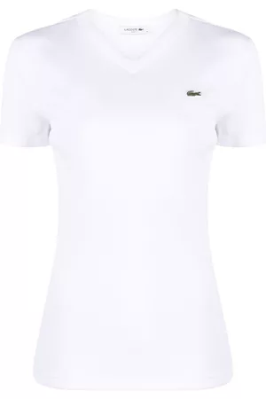 Lacoste Damen Shirts - T-Shirt mit V-Ausschnitt