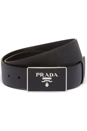 Prada Ledergürtel mit Logo-Schild