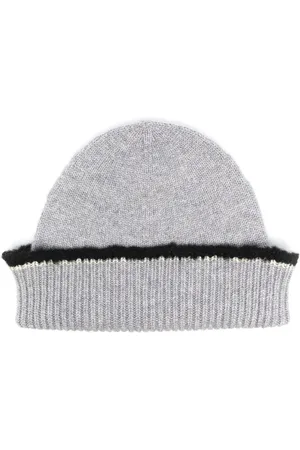 Barrie Kaschmirmütze mit Shearling-Besatz