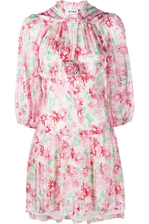 RIXO London Faltenkleid mit Blumen-Print