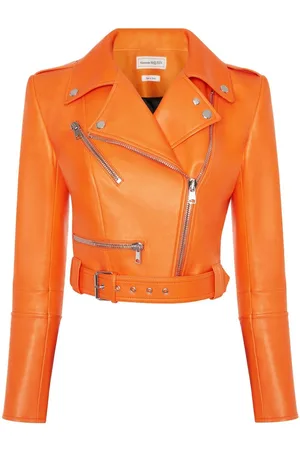 Alexander McQueen Cropped-Bikerjacke aus Leder