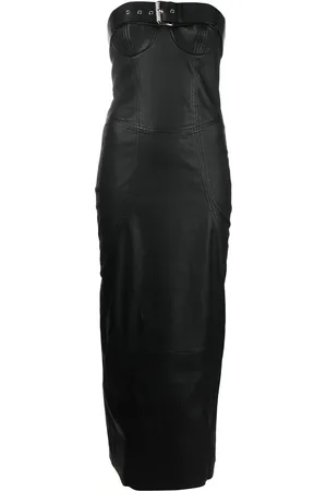 DROME Schulterfreies Lederkleid