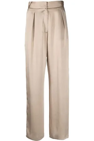 DUSAN Cropped-Palazzohose aus Seide