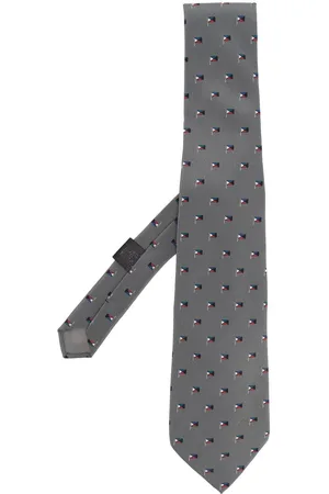 VERSACE 1970 Seidenkrawatte mit Flaggen-Print