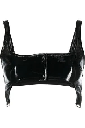 Courrèges Top aus Lackleder