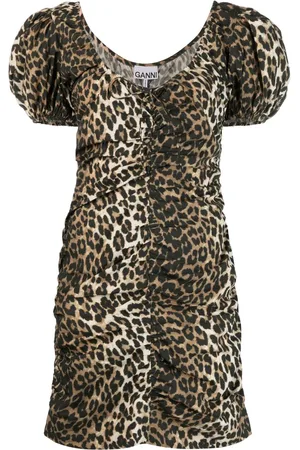 Ganni Kleid mit Leoparden-Print