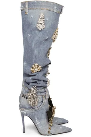 Dolce & Gabbana Kniehohe Stiefel im Patchwork-Look
