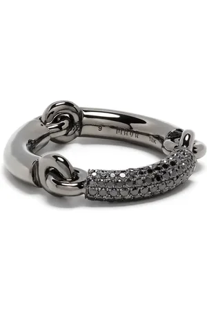MAOR 18kt Schwarzgoldring mit Kristallen