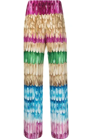 VALENTINO GARAVANI Weite Hose mit Feder-Print
