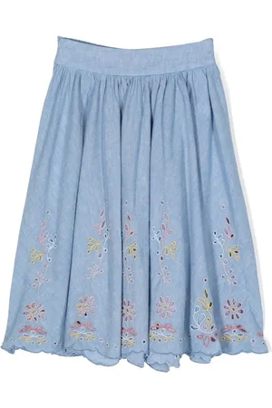 Chloé Chambray-Rock mit Lochstickerei