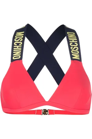 Moschino Bikinioberteil mit Logo-Prägung