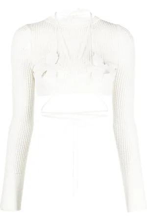 ANDREADAMO Cropped-Oberteil mit Lochstrickmuster
