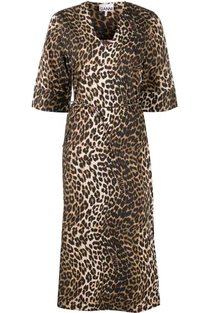 Ganni Kleid mit Leoparden-Print