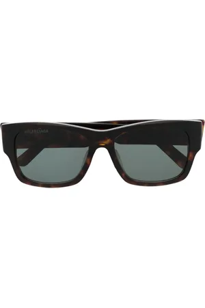 Balenciaga Eckige Sonnenbrille mit Emaille-Logo