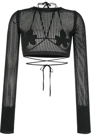ANDREADAMO Cropped-Top mit Lochstrickmuster