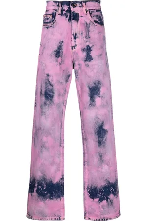 DARKPARK Gerade Jeans mit Batikmuster