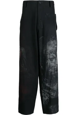 YOHJI YAMAMOTO Wide-Leg-Hose mit Print