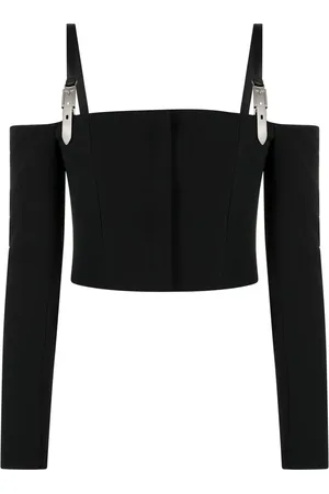 DAVID KOMA Schulterfreies Cropped-Top