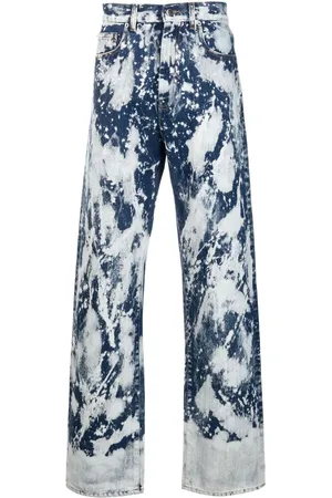 DARKPARK Gerade Jeans mit Batikmuster