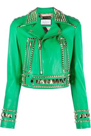 Philipp Plein Gothic Plein Cropped-Bikerjacke