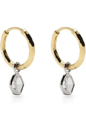 Octavia Elizabeth 18kt Petit Gabby Gelbgoldcreole mit Diamanten