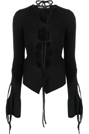 ANDREADAMO Geripptes Oberteil mit Cut-Outs