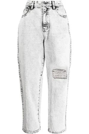 tout a coup Cropped-Jeans in Distressed-Optik