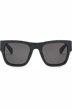 Philipp Plein Eckige Sonnenbrille mit Kristallen
