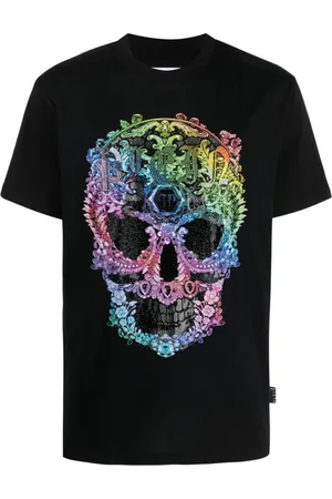 Philipp Plein T-Shirt mit strassverziertem Totenkopf