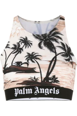 Palm Angels Cropped-Top mit Palmen-Print