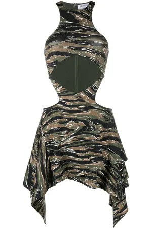 The Attico Minikleid mit Camouflage-Print
