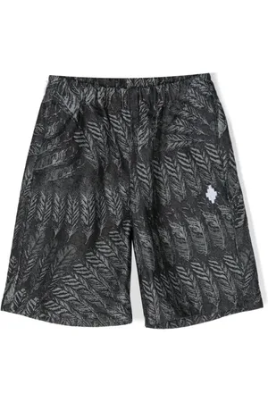 MARCELO BURLON Jeans-Shorts mit Feder-Print