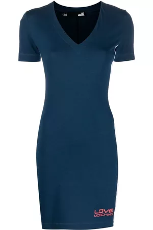 Love Moschino Damen Freizeitkleider - Kleid mit V-Ausschnitt