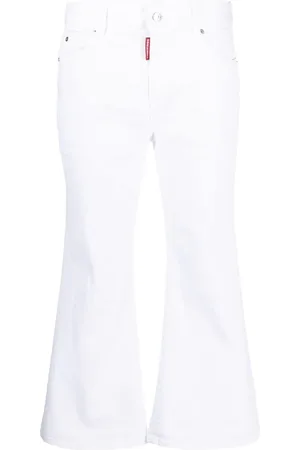 Dsquared2 White Bull Cropped-Jeans