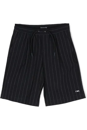 Emporio Armani Gestreifte Shorts mit Logo-Stickerei