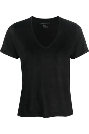 Majestic T-Shirt aus Leinen mit V-Ausschnitt