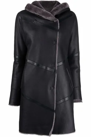 LISKA Ledermantel mit Shearling-Futter