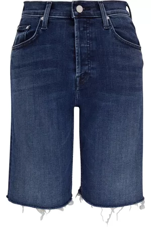 Mother Damen Shorts - Jeans-Shorts mit ungesäumten Kanten
