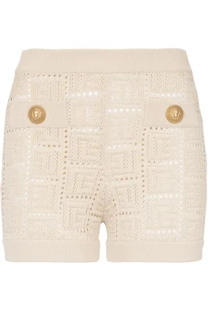 Balmain Gestrickte Shorts mit Monogramm